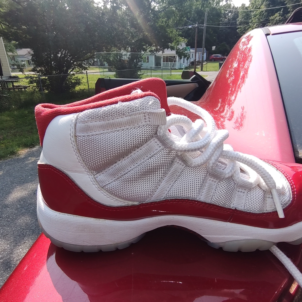 Kids Red and White High-Top Sneakers